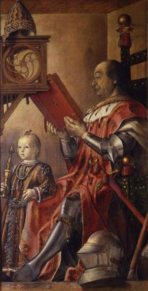 Federico da Montefeltro nel suo studiolo