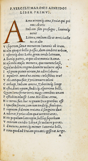 Prima pagina del Virgilio del 1501
