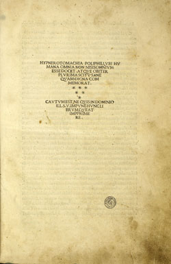 Cover of Hypnerotomachia Poliphili